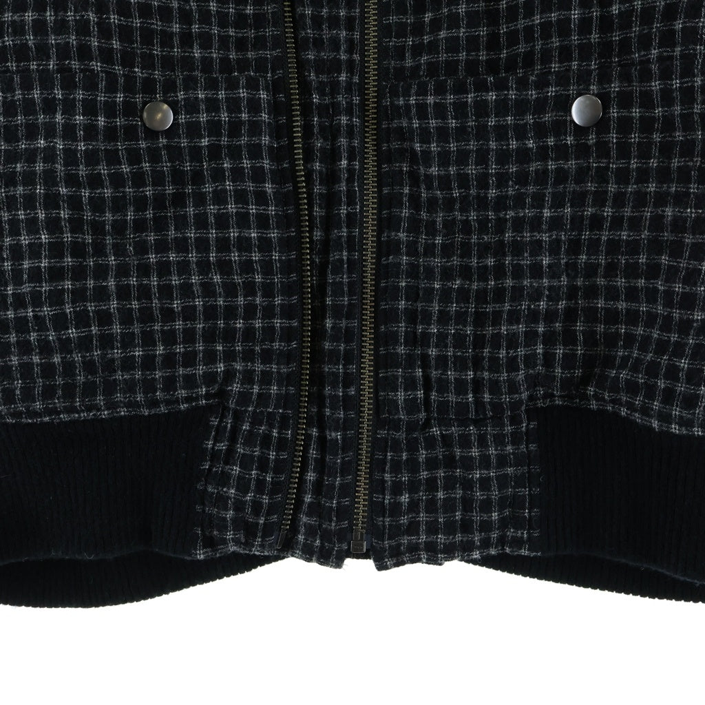 UNDERCOVER(アンダーカバー) 26AW ナイロン混ウールガーゼボンバージャケット MA1 ブラック/ホワイト UC2F4208