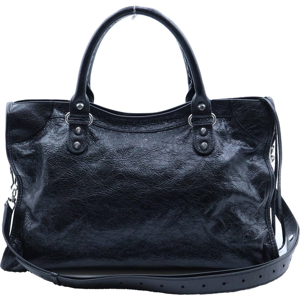 BALENCIAGA(バレンシアガ) Le City Medium ル・シティ ミディアム 2way ハンドバッグ ブラック レザー 823058 レディース