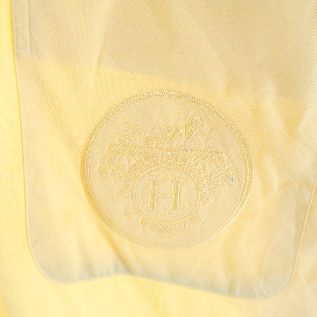 HERMES(エルメス) ロゴ刺繍 翡翠ボタン 長袖シャツ イエロー