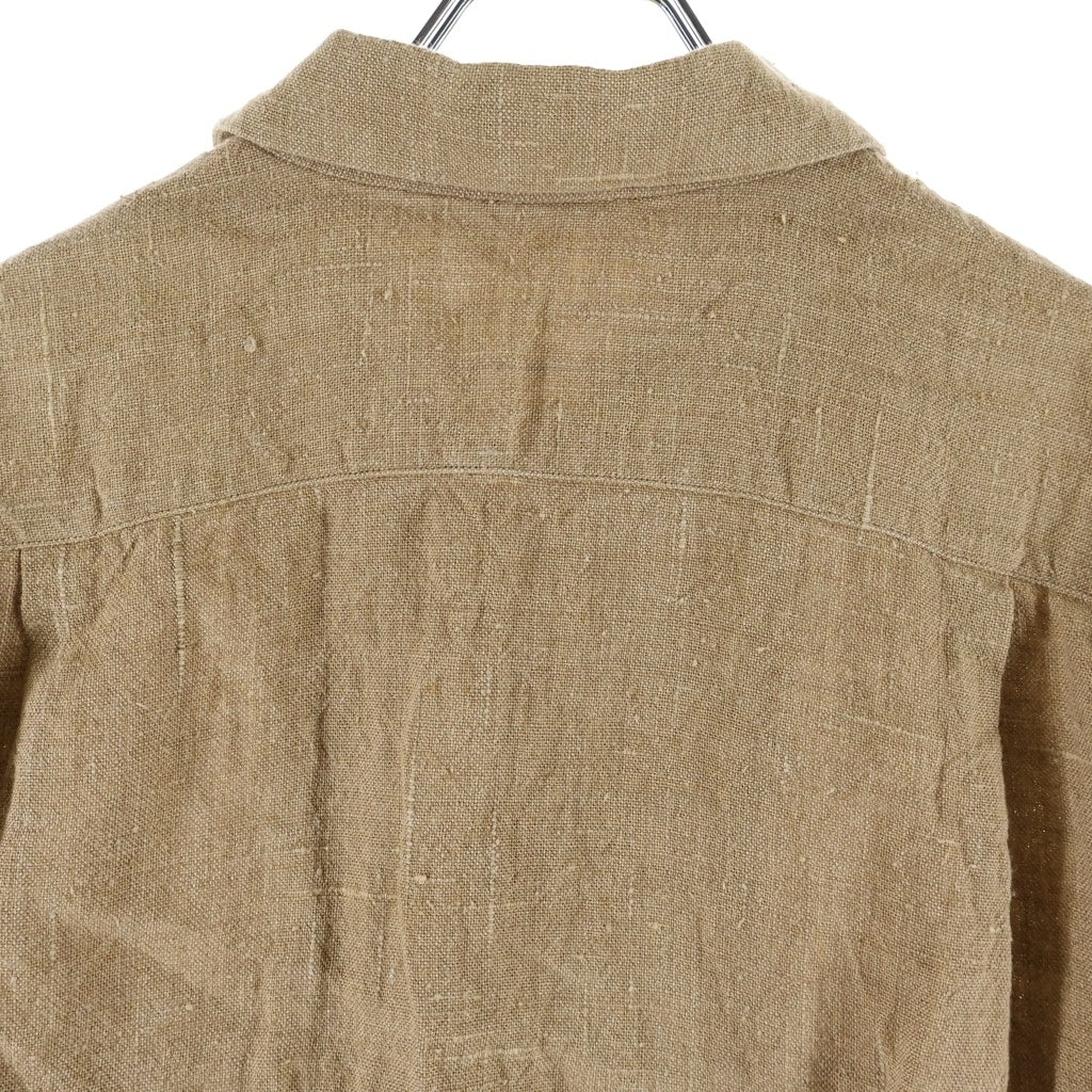 AURALEE(オーラリー) 19SS LINEN SILK SUMEER TWEED SHIRT リネンシルク サマーツイード 半袖シャツ ベージュ A9SS05LS