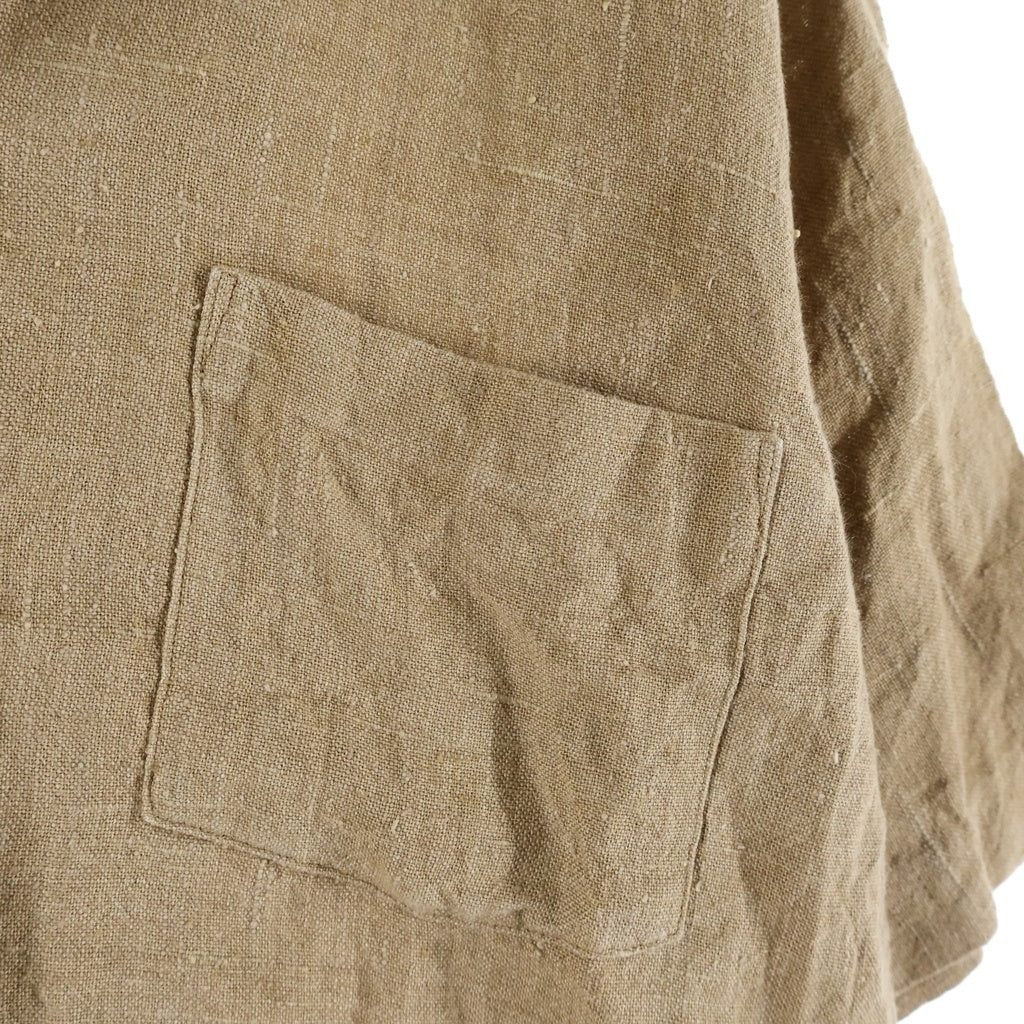AURALEE(オーラリー) 19SS LINEN SILK SUMEER TWEED SHIRT リネンシルク サマーツイード 半袖シャツ ベージュ A9SS05LS