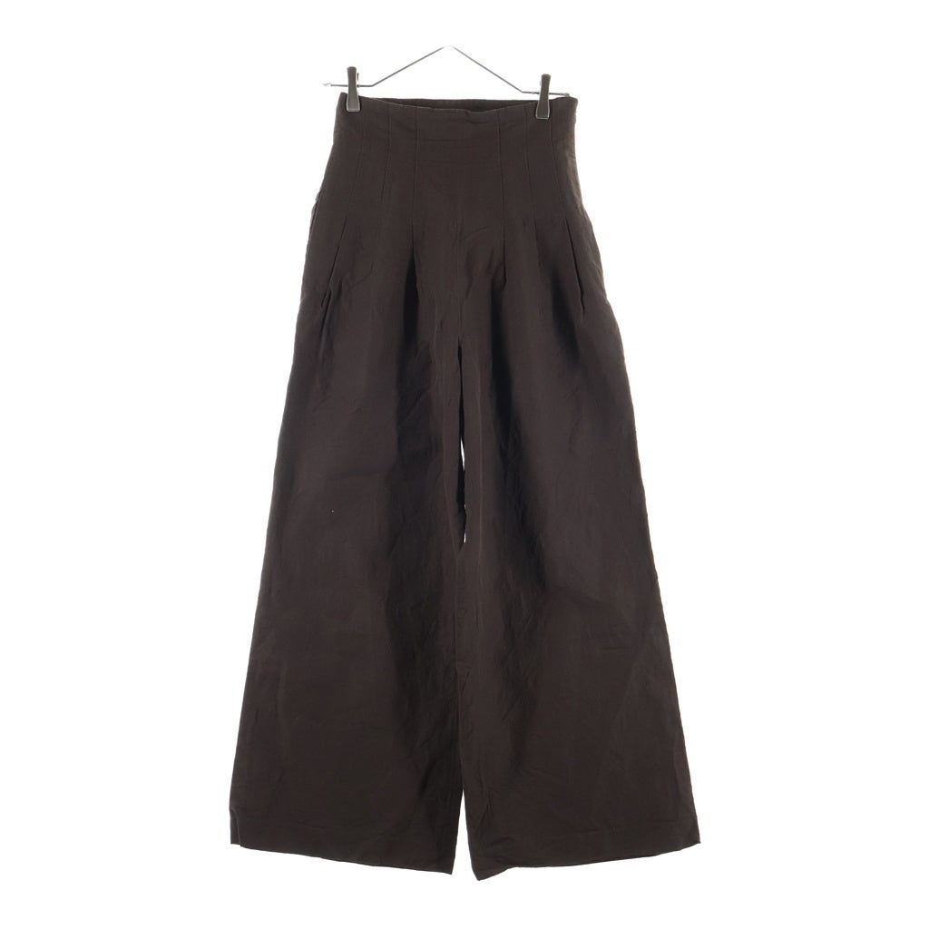 AURALEE(オーラリー) 23SS HIGH DENSITY FINX LINEN WEATHER PANTS リネンウェザーパンツ レディース ブラウン A23SP06LW