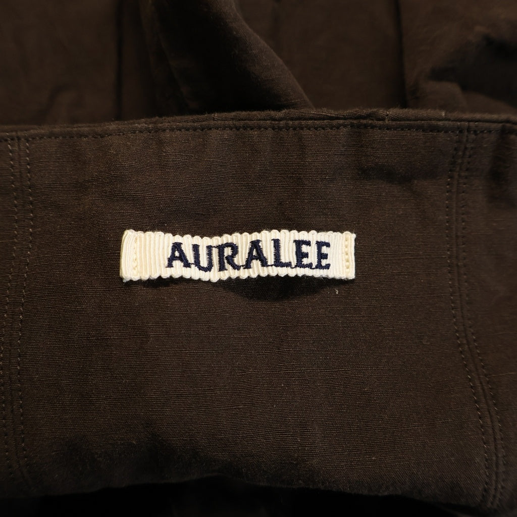 AURALEE(オーラリー) 23SS HIGH DENSITY FINX LINEN WEATHER PANTS リネンウェザーパンツ レディース ブラウン A23SP06LW