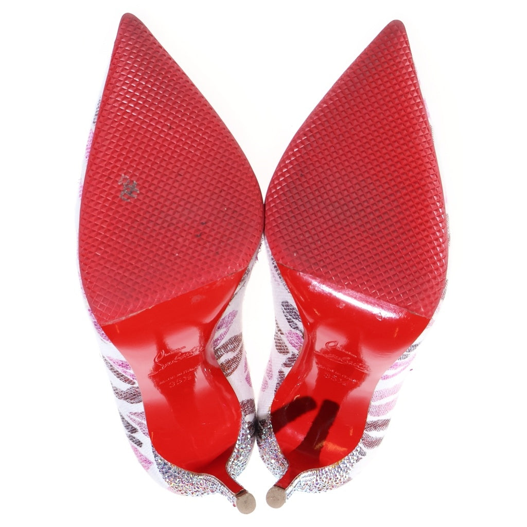 CHRISTIAN LOUBOUTIN(クリスチャンルブタン) Cosmopump Lip-print Pumps ビジュー リップ柄 ラインストーンパンプス マルチ レディース