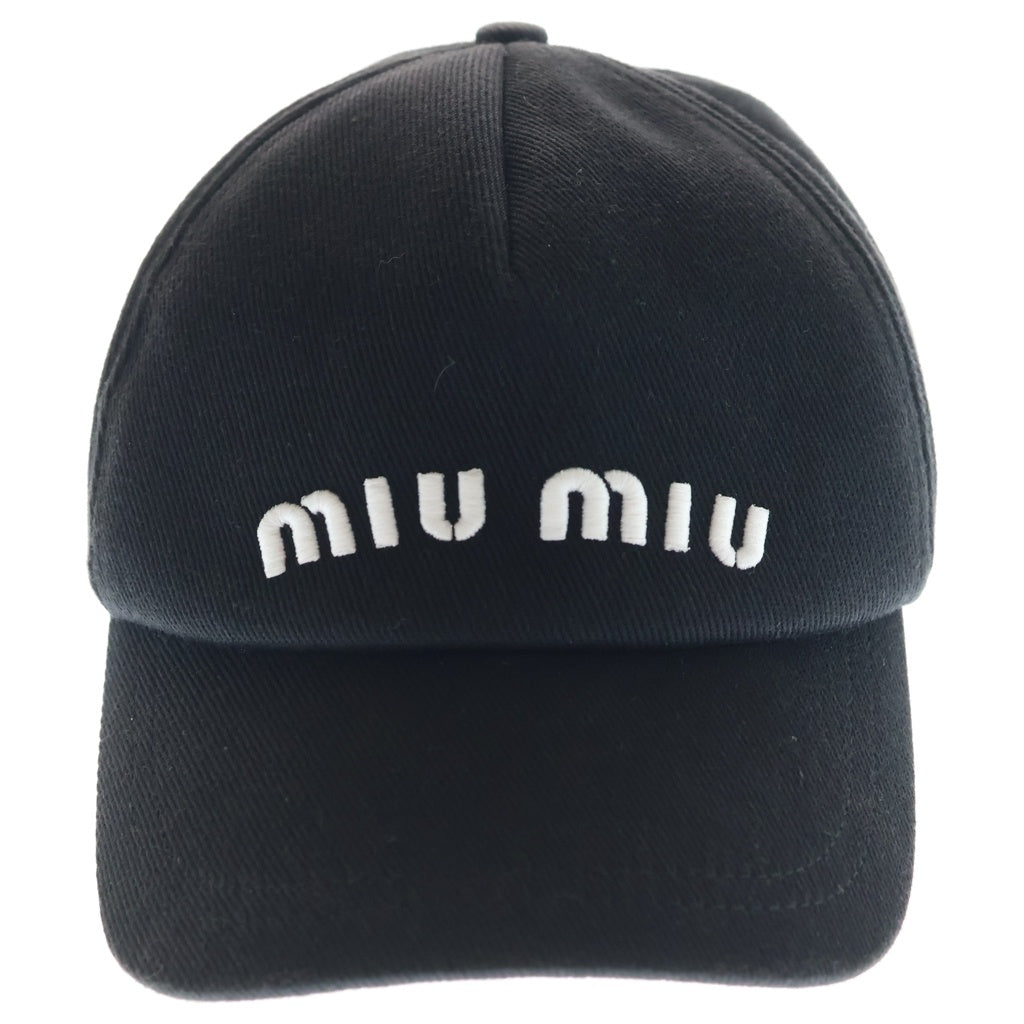 miumiu(ミュウミュウ) ロゴ ベースボールキャップ 帽子 ブラック 5HC179 2DXI