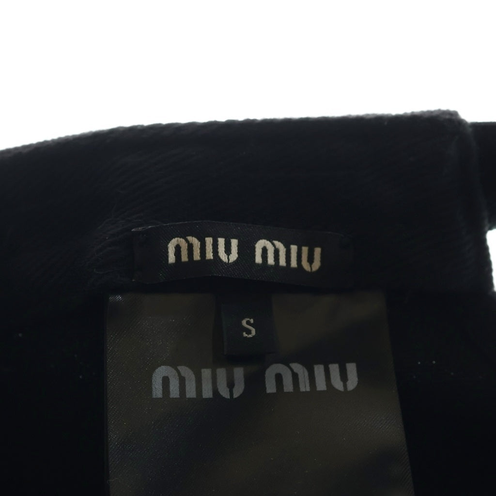 miumiu(ミュウミュウ) ロゴ ベースボールキャップ 帽子 ブラック 5HC179 2DXI