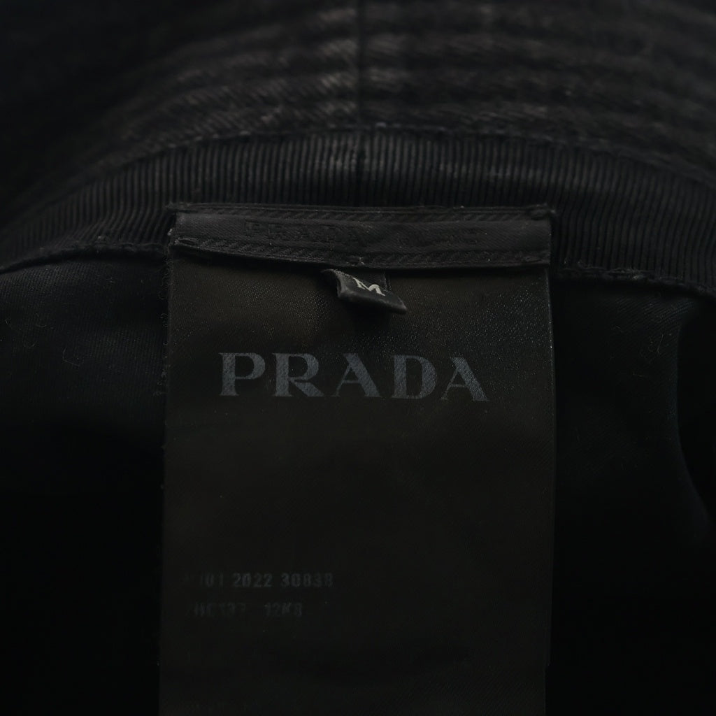 PRADA(プラダ) トライアングロゴ バケットハット 帽子 ブラック 2HC137 12K8