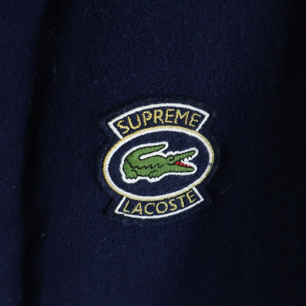 SUPREME(シュプリーム) ×LACOSTE LIVE!Wool Varsity Jacket ラコステライブ ロゴワッペン刺繍 ウールバーシティジャケット ブルゾン ネイビー/グリーン BH8505