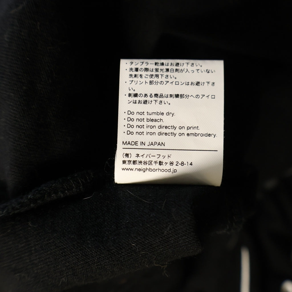 NEIGHBORHOOD(ネイバーフッド) ×YOHJI YAMAMOTO POUR HOMME TEE ヨウジヤマモト プルームオム フロントロゴプリント クルーネック半袖カットソーTシャツ ブラック HP-T89-996