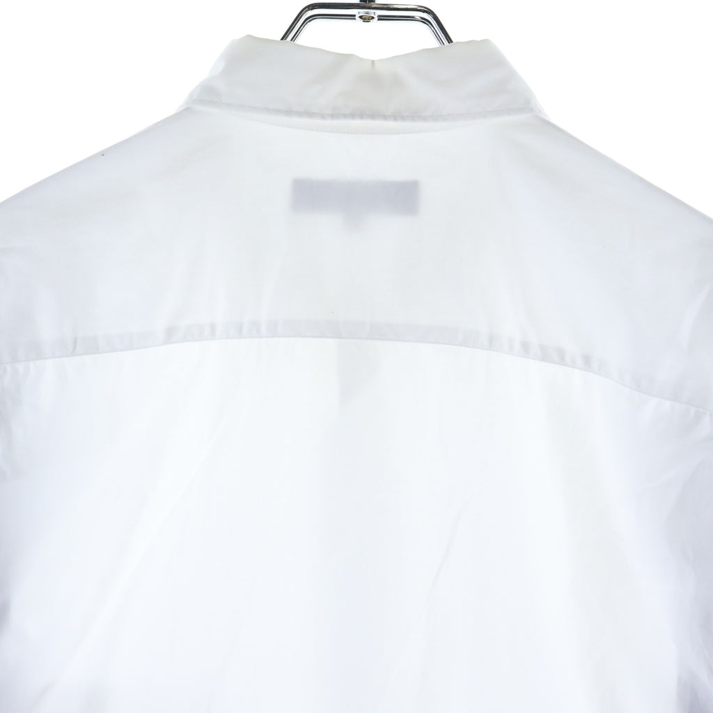 COMME des GARCONS HOMME(コムデギャルソンオム) 水玉柄ストライプ 襟付き半袖シャツ ホワイト/ネイビー HM-B020