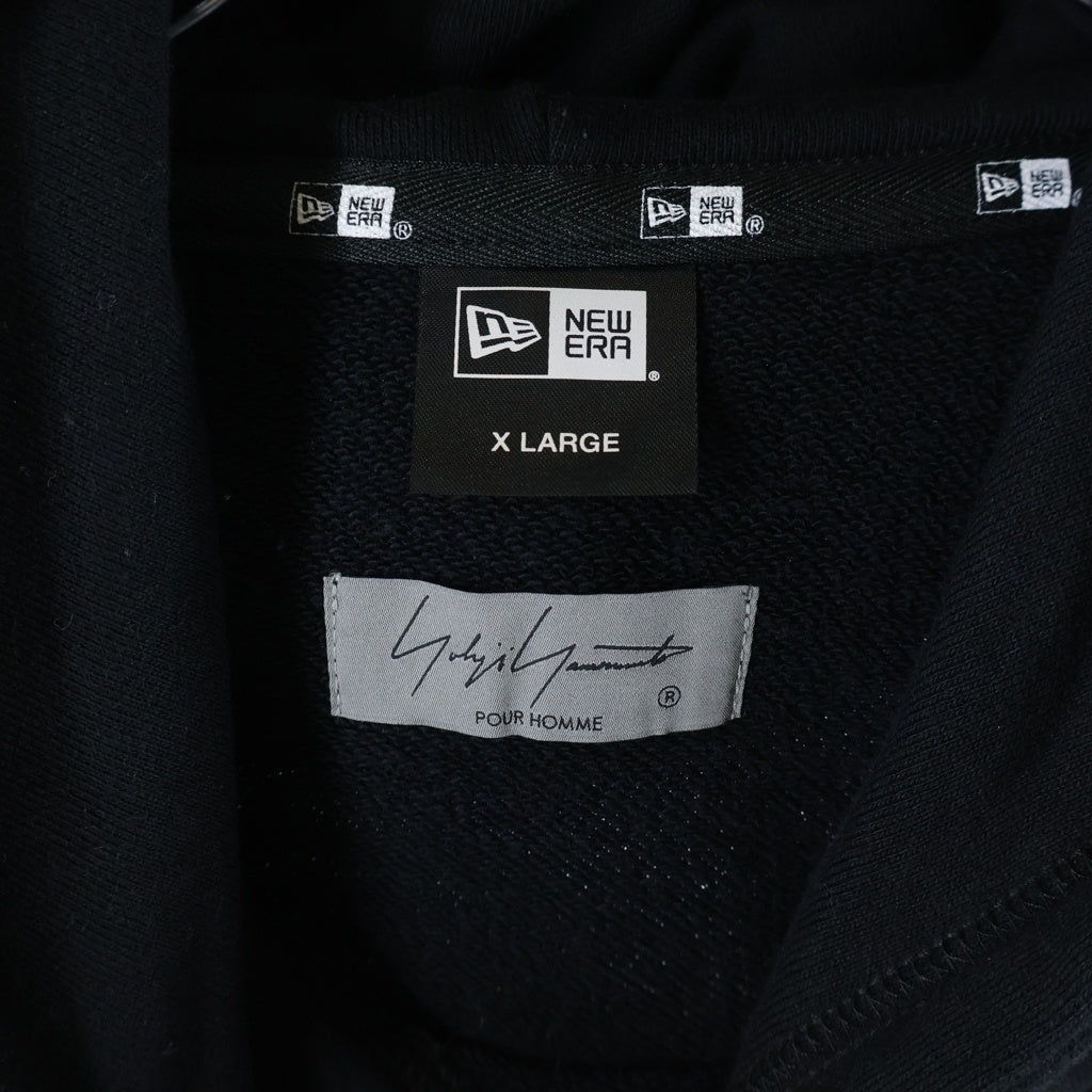 Yohji Yamamoto POUR HOMME(ヨウジヤマモト プールオム) 21AW ×NEW ERA DRAWING PRINT SWEAT PULLOVER HOODIE ニューエラ ドローイングプリント プルオーバースウェットパーカー ブラック HX-T85-985