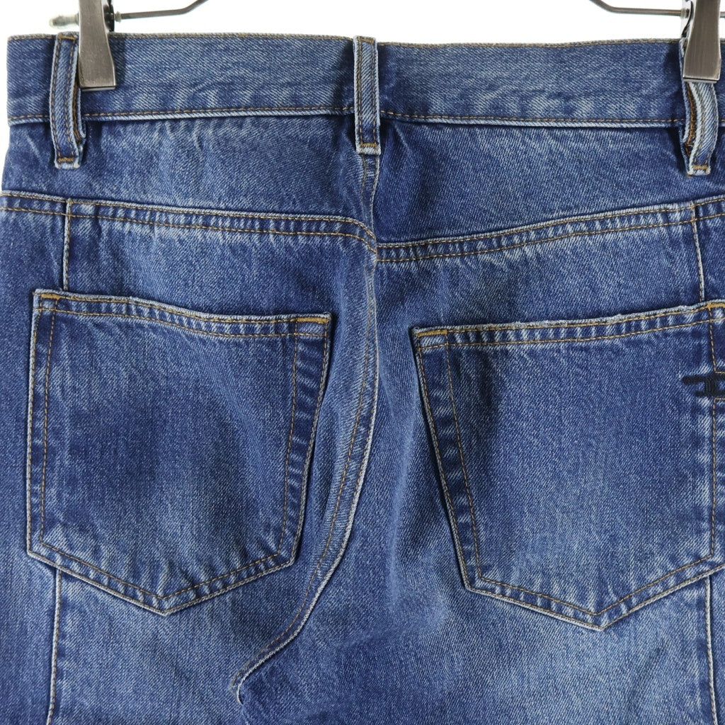 DIESEL(ディーゼル) D-VIKER-SP1 レザー切り替え ストレートデニムパンツ インディゴ/ブラウン