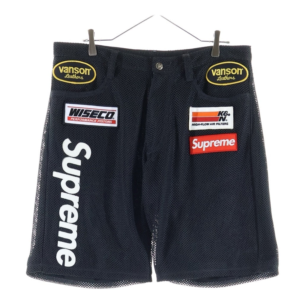 SUPREME(シュプリーム) 22SS ×Vanson Leathers Cordura Mesh Short バンソン レザーズ ロゴパッチメッシュショーツ ブラック
