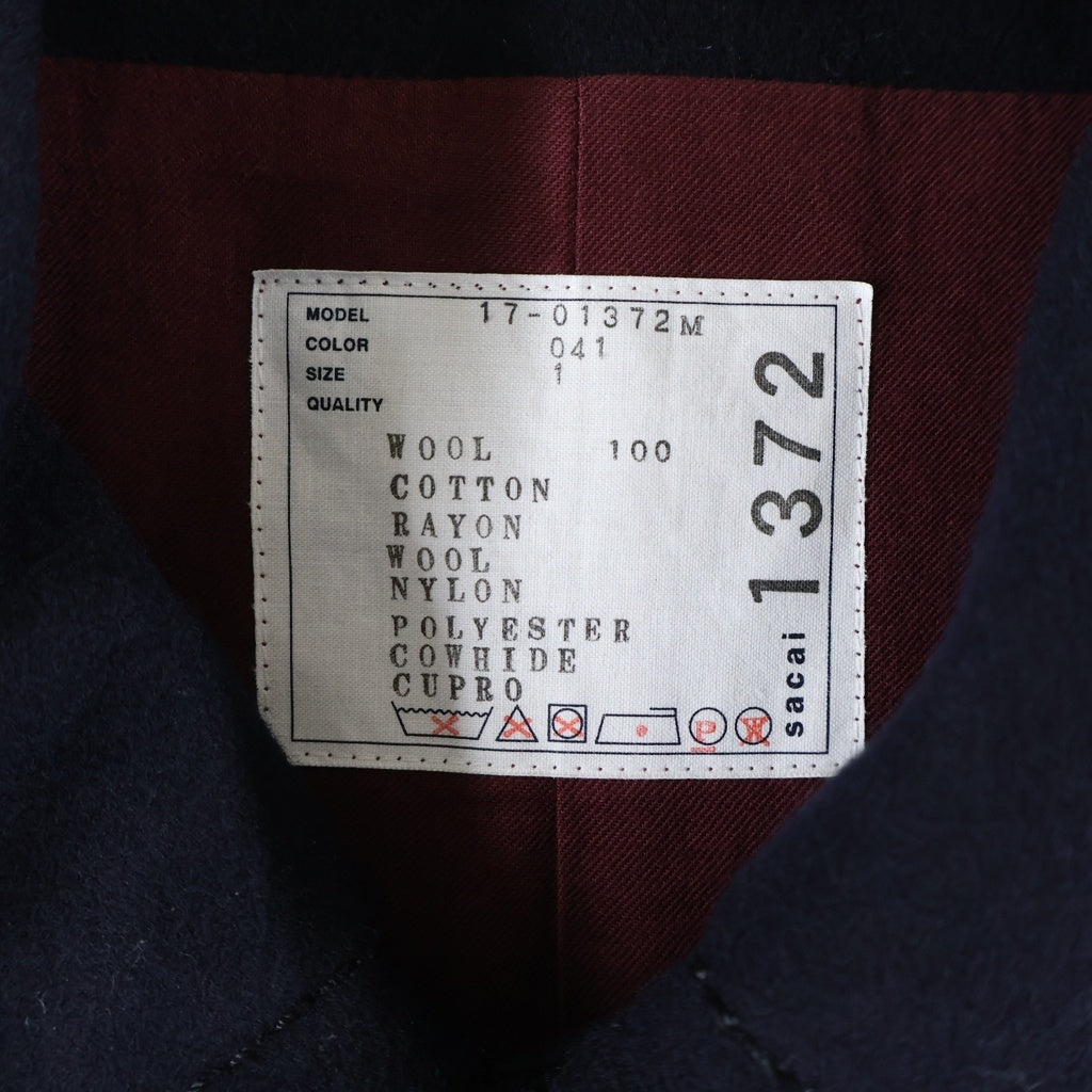 Sacai(サカイ) 17AW ウールPコート ブラック 17-01372M