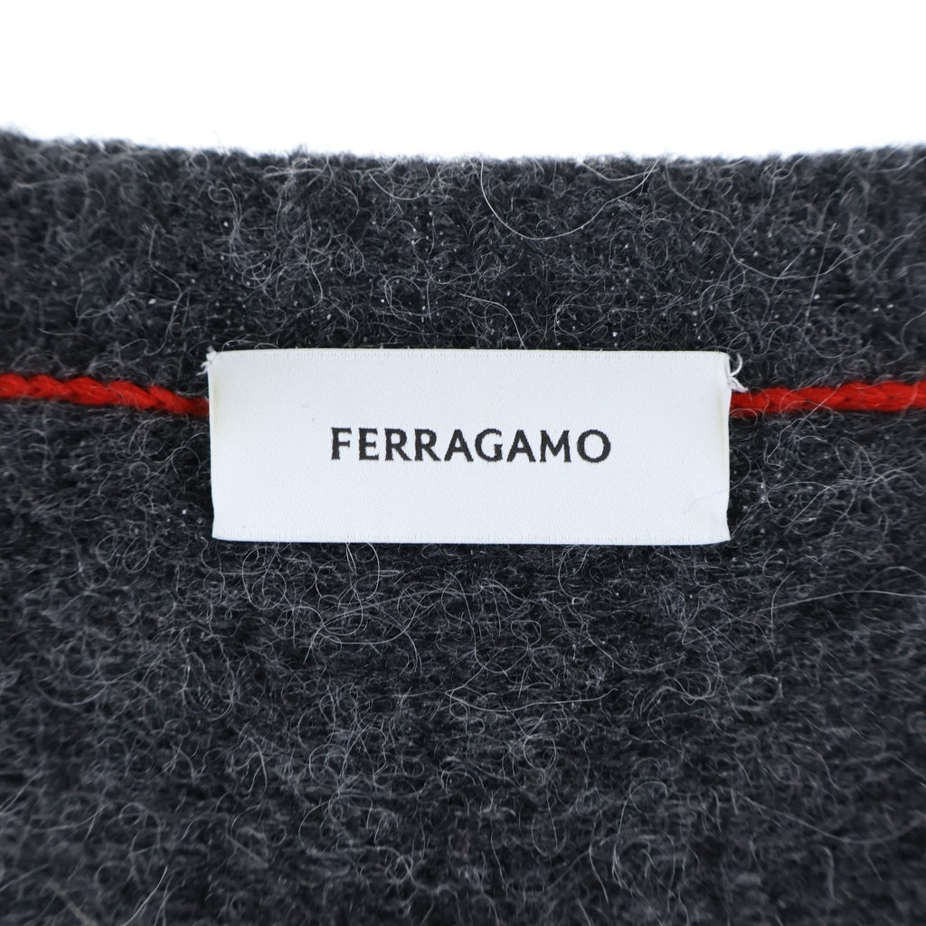 FERRAGAMO(フェラガモ) 24AW カシミヤ シルク ニットセーター グレー 122492777966 CHARCOAL