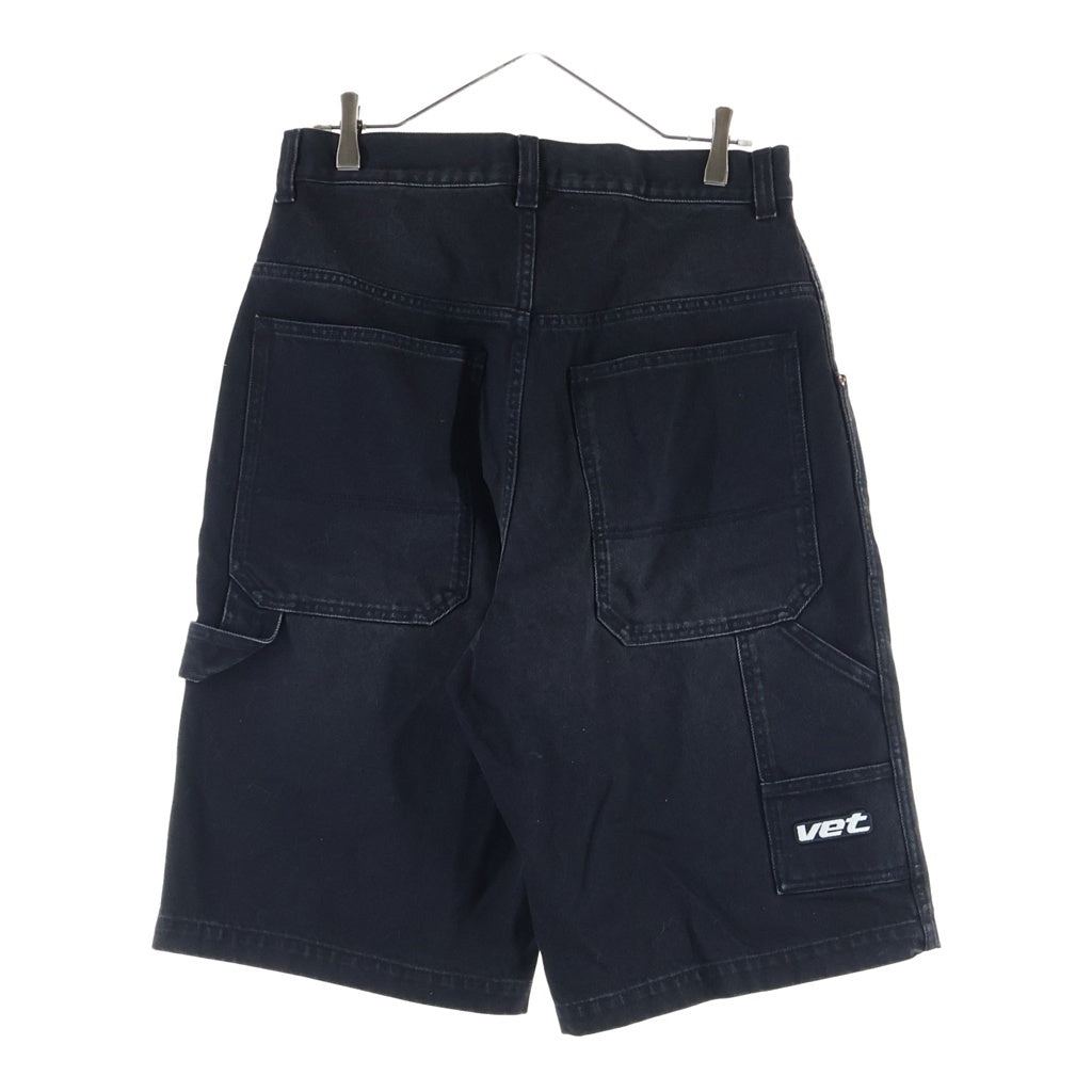 VETEMENTS(ヴェトモン) 25FW HIP-HOP SHORTS バックロゴ刺繍 ハーフカーゴショーツ ブラック