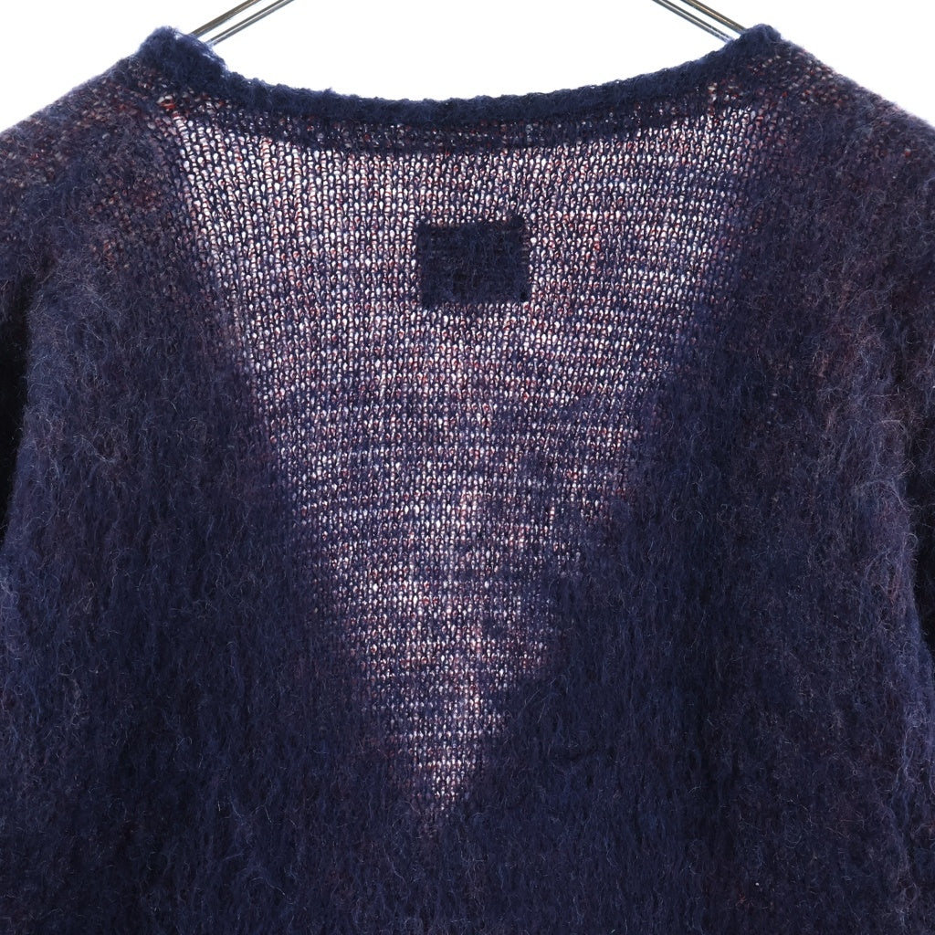 Needles(ニードルス) 19AW パピヨン柄 ボタンアップ モヘアニットカーディガン ブラック FK337