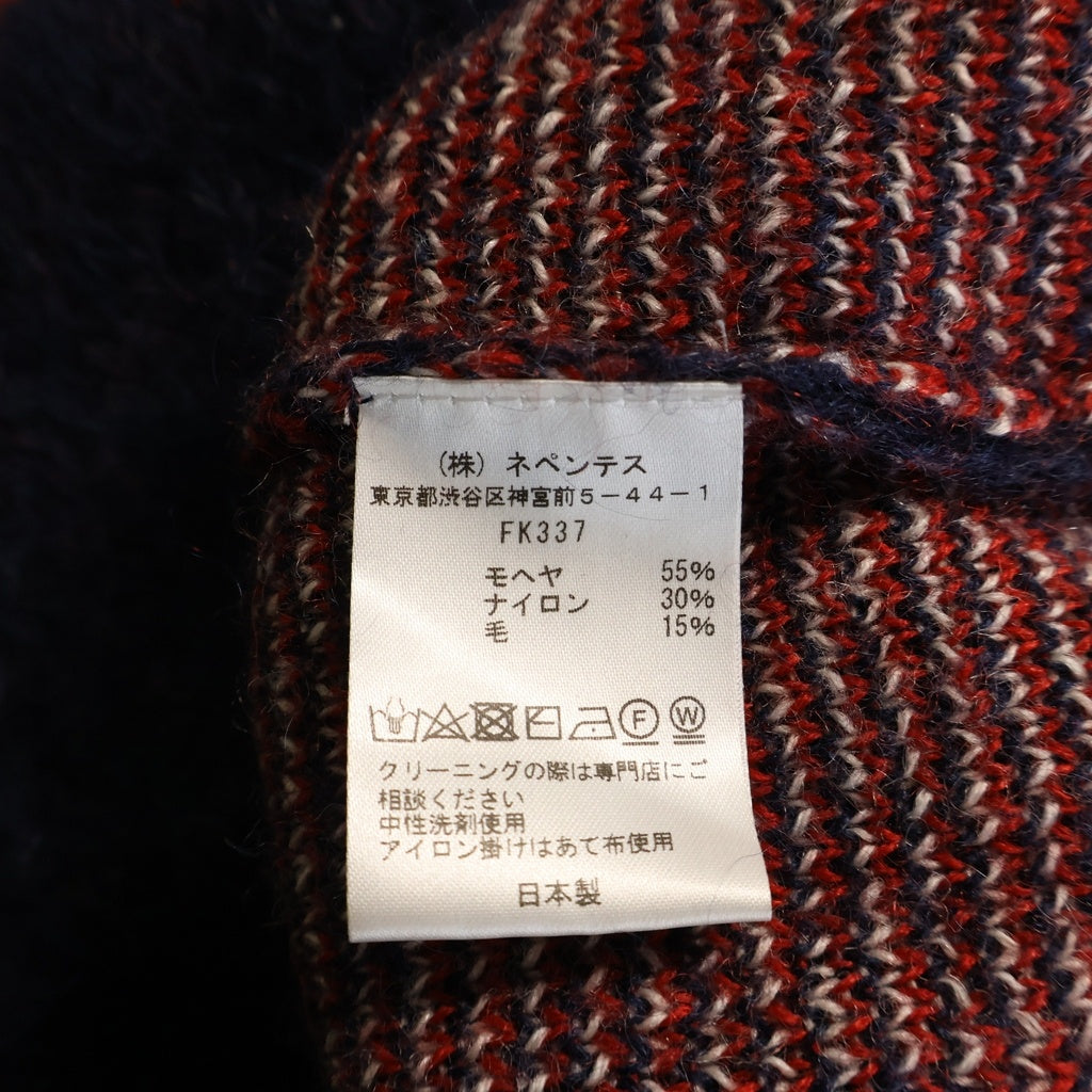 Needles(ニードルス) 19AW パピヨン柄 ボタンアップ モヘアニットカーディガン ブラック FK337