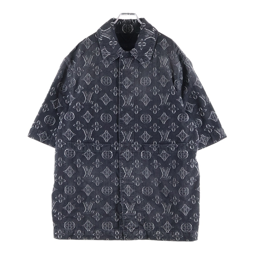LOUIS VUITTON(ルイヴィトン) 23AW モノグラム ボタンアップ 半袖 デニムジャケット ブラック RM232 ARS HPS73W
