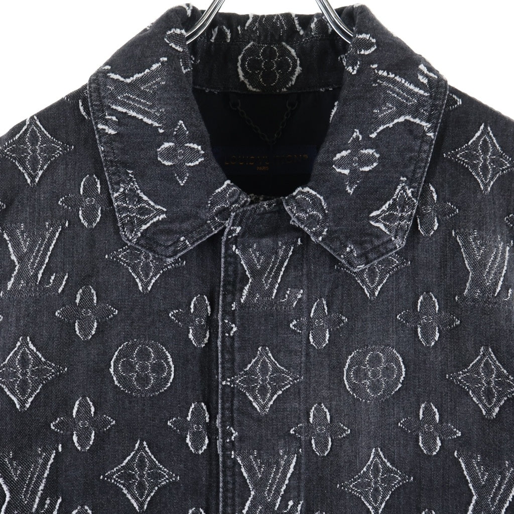 LOUIS VUITTON(ルイヴィトン) 23AW モノグラム ボタンアップ 半袖 デニムジャケット ブラック RM232 ARS HPS73W