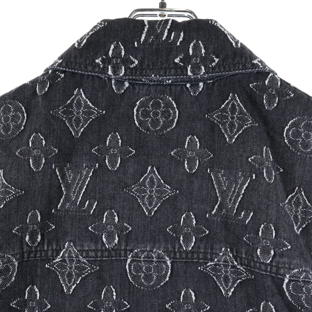 LOUIS VUITTON(ルイヴィトン) 23AW モノグラム ボタンアップ 半袖 デニムジャケット ブラック RM232 ARS HPS73W