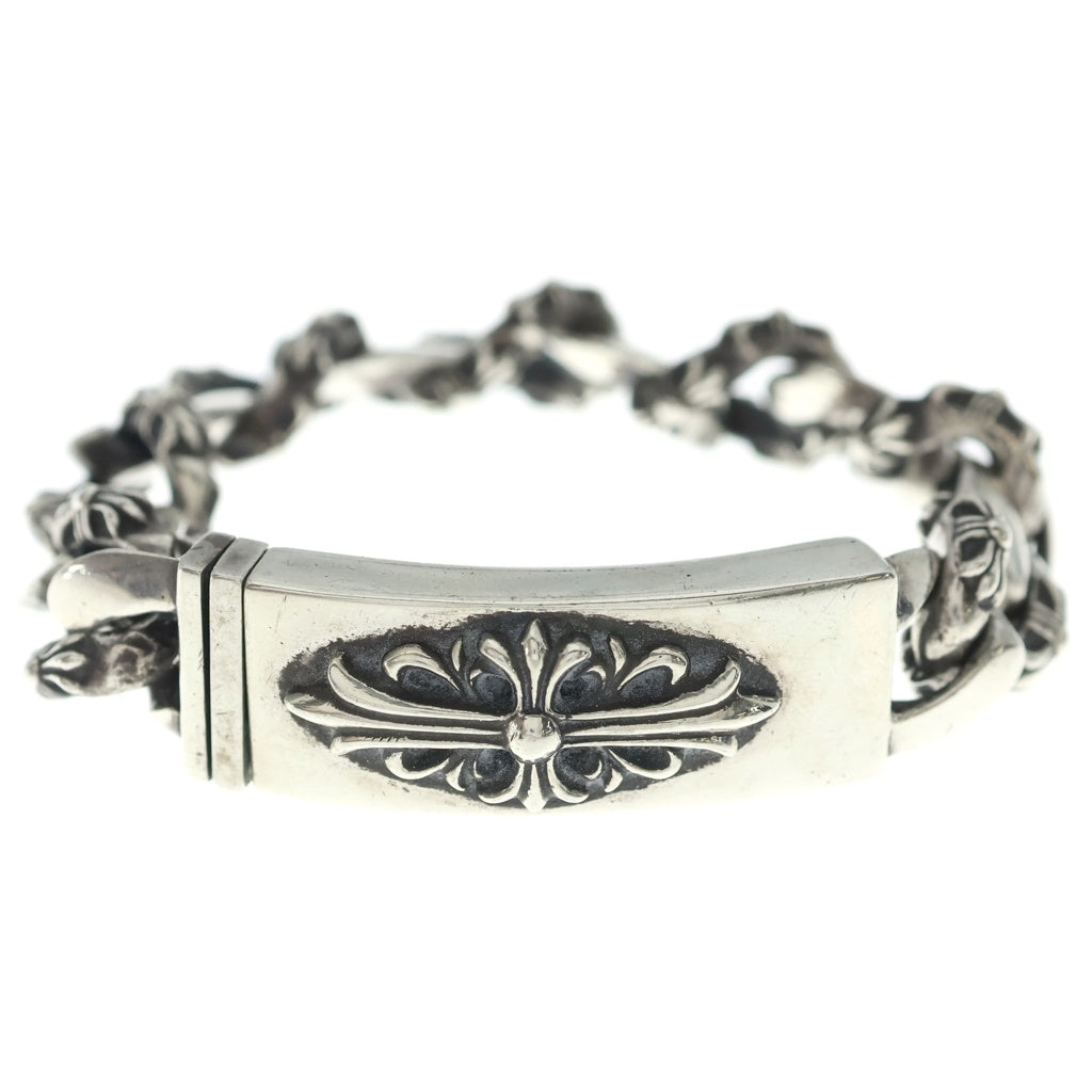 CHROME HEARTS(クロムハーツ) ID FLORAL CRS フローラルクロスIDファンシーリンク ブレスレット 13LINK シルバー BCA166