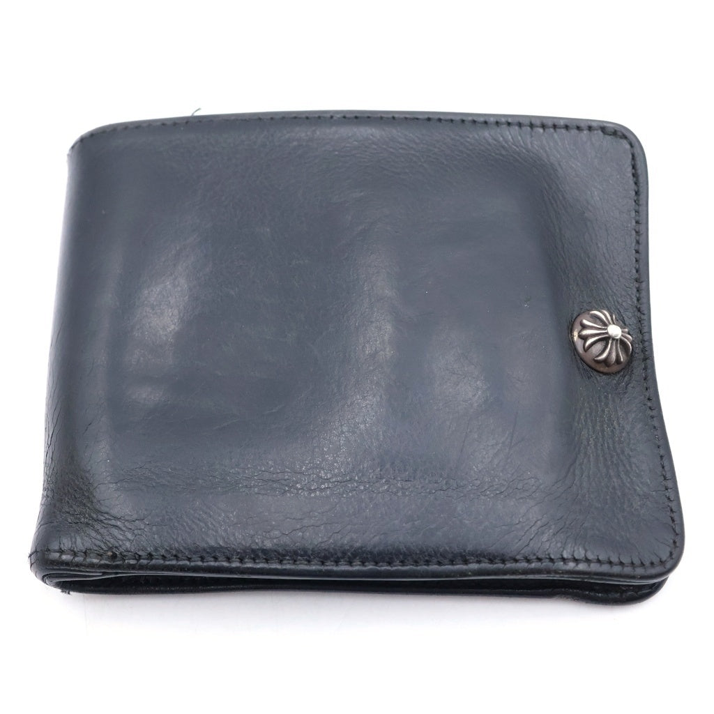 CHROME HEARTS(クロムハーツ) 1SNAP 1スナップ クロスボタンレザーウォレット財布 ブラック