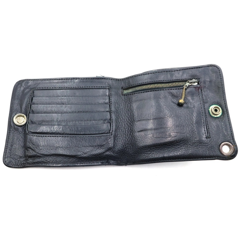 CHROME HEARTS(クロムハーツ) 1SNAP 1スナップ クロスボタンレザーウォレット財布 ブラック