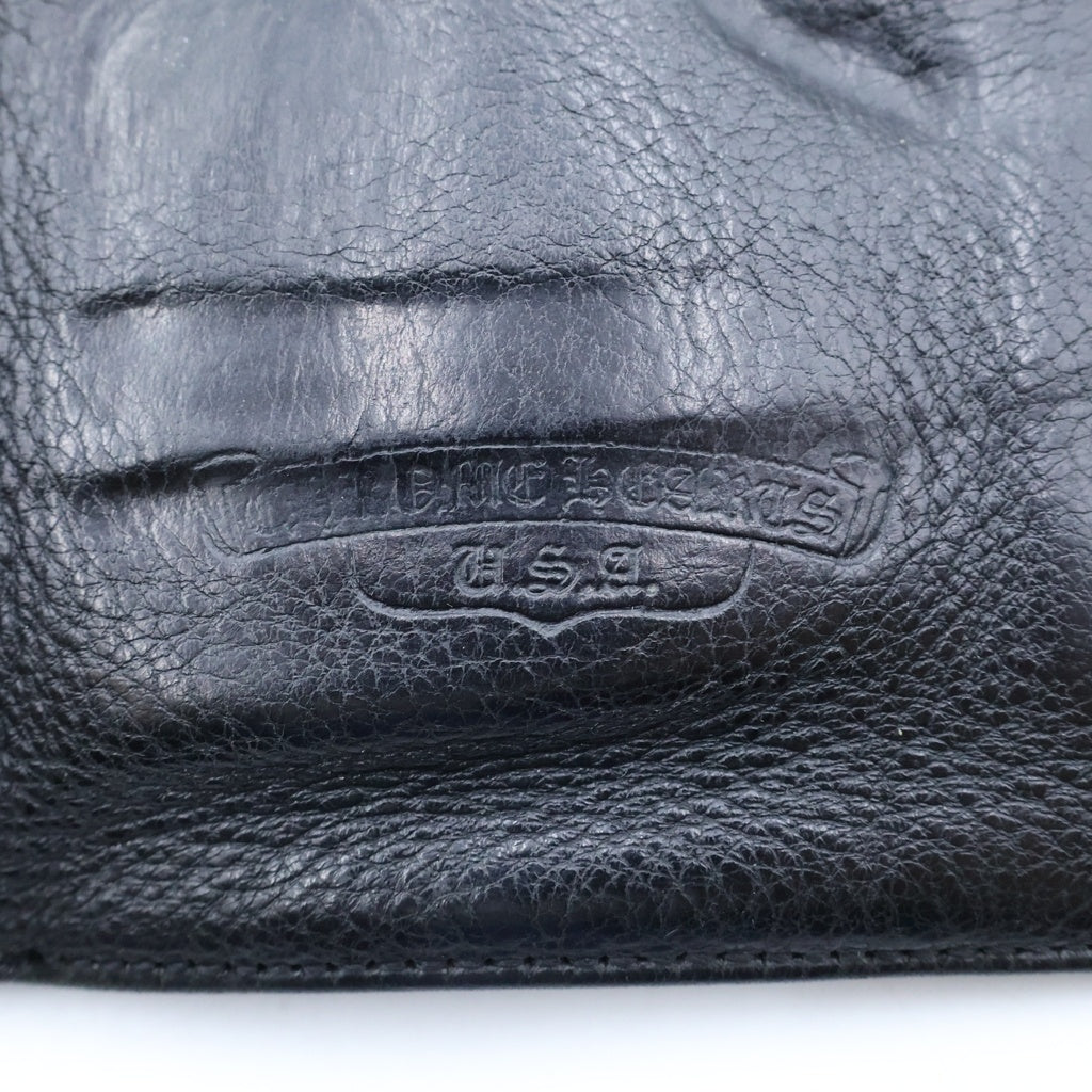 CHROME HEARTS(クロムハーツ) 1SNAP 1スナップ クロスボタンレザーウォレット財布 ブラック