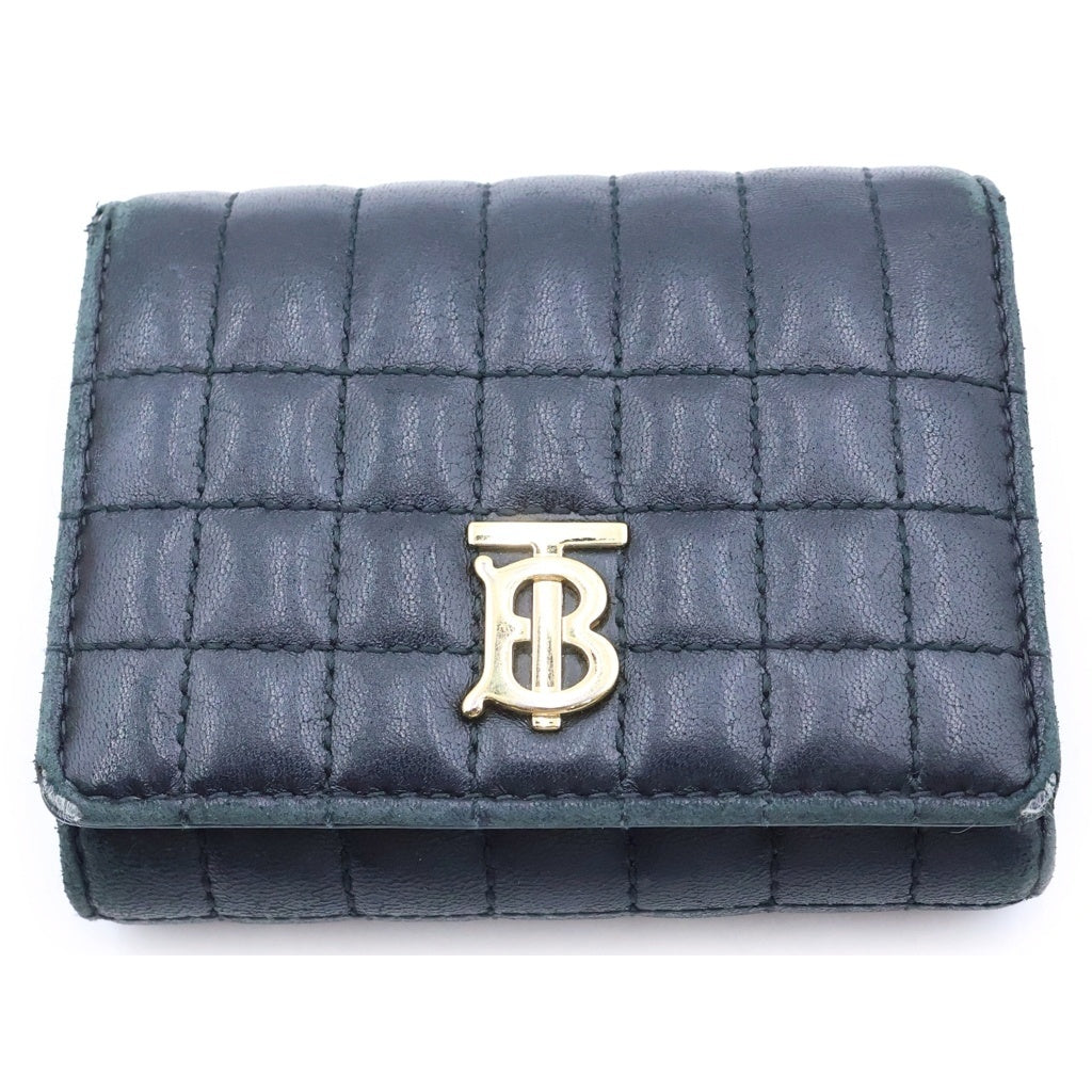 BURBERRY(バーバリー) LOLA ローラ TBロゴ レザーキルティングミニウォレット 財布 ゴールド金具 ブラック 8062372 レディース