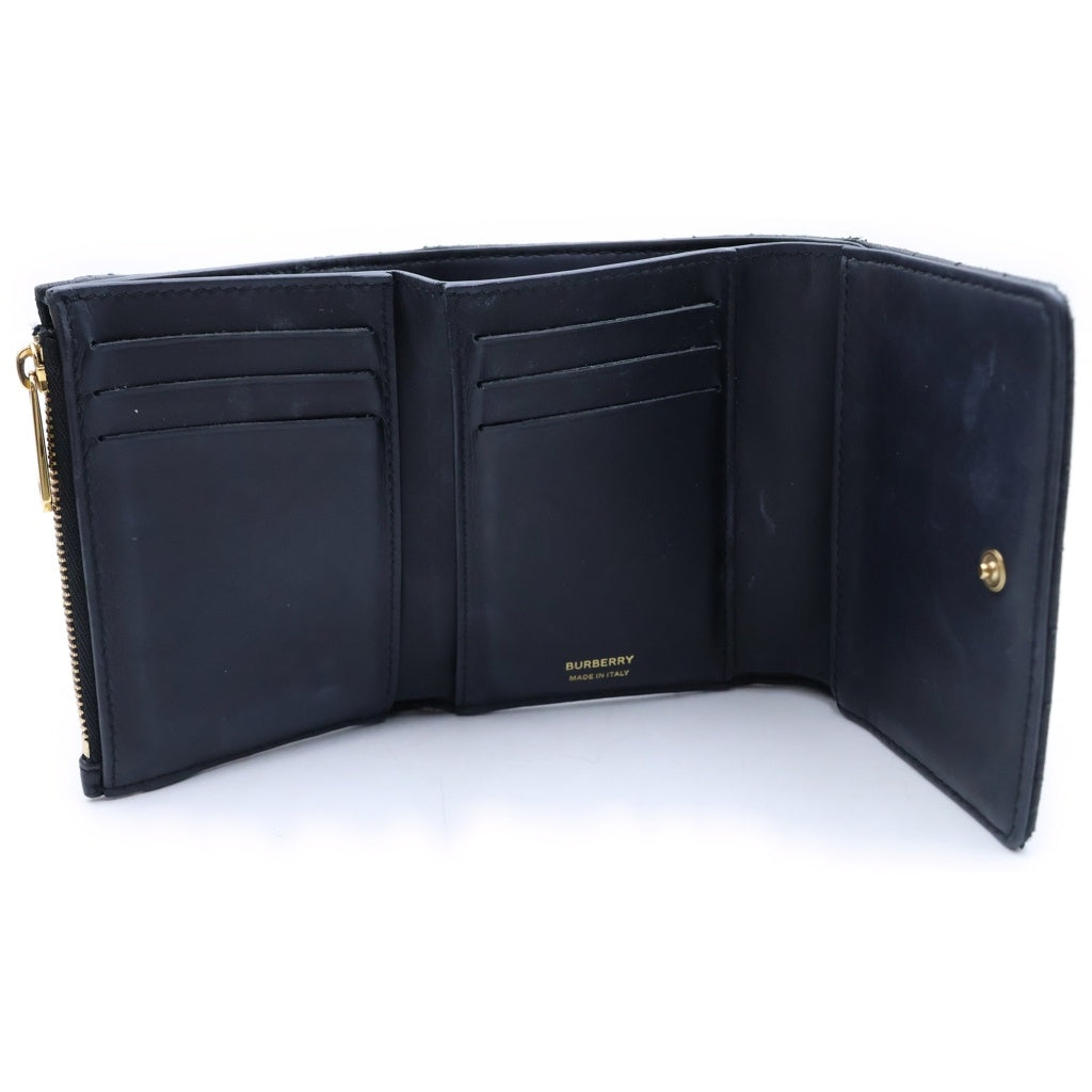 BURBERRY(バーバリー) LOLA ローラ TBロゴ レザーキルティングミニウォレット 財布 ゴールド金具 ブラック 8062372 レディース