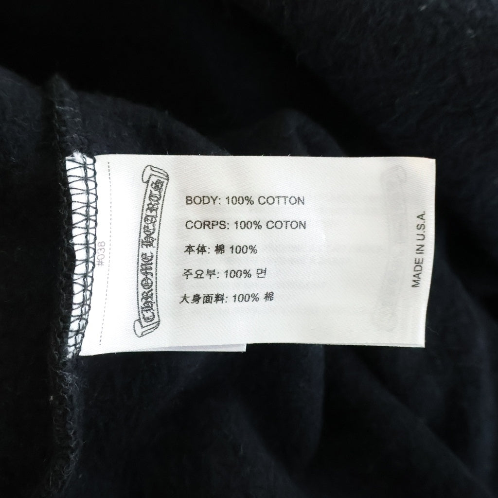 CHROME HEARTS(クロムハーツ) SWTSHRT PLVR マイアミ限定バーティカルロゴプリント 袖セメタリー プルオーバースウェットパーカー フーディー ブラック