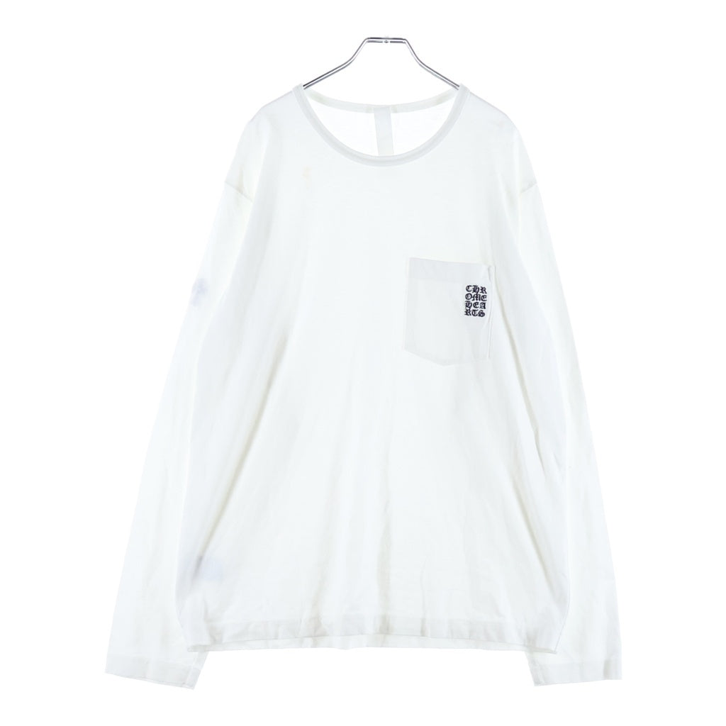 CHROME HEARTS(クロムハーツ) Grp Y Not Light Work Long Sleeve Tee ワイノット ライトワーク ロゴ刺繍 ロングスリーブTシャツ 長袖カットソー ホワイト