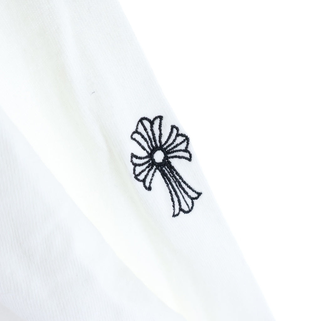 CHROME HEARTS(クロムハーツ) Grp Y Not Light Work Long Sleeve Tee ワイノット ライトワーク ロゴ刺繍 ロングスリーブTシャツ 長袖カットソー ホワイト