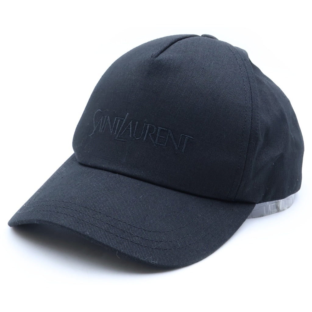SAINT LAURENT PARIS(サンローランパリ) ロゴ刺繍 ベースボールキャップ 帽子 ブラック 778063 3YP19