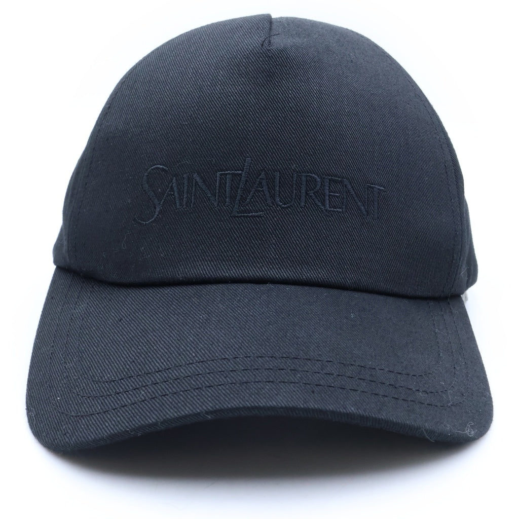 SAINT LAURENT PARIS(サンローランパリ) ロゴ刺繍 ベースボールキャップ 帽子 ブラック 778063 3YP19