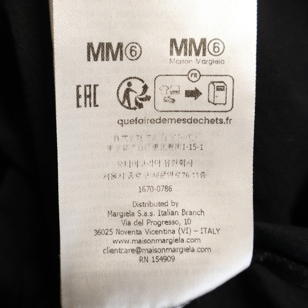 MM6 Maison Margiela(エムエムシックスメゾンマルジェラ) 25AW ナンバリングロゴ クルーネック長袖Tシャツ ロングスリーブカットソー ブラック SH0GC0034 S24312