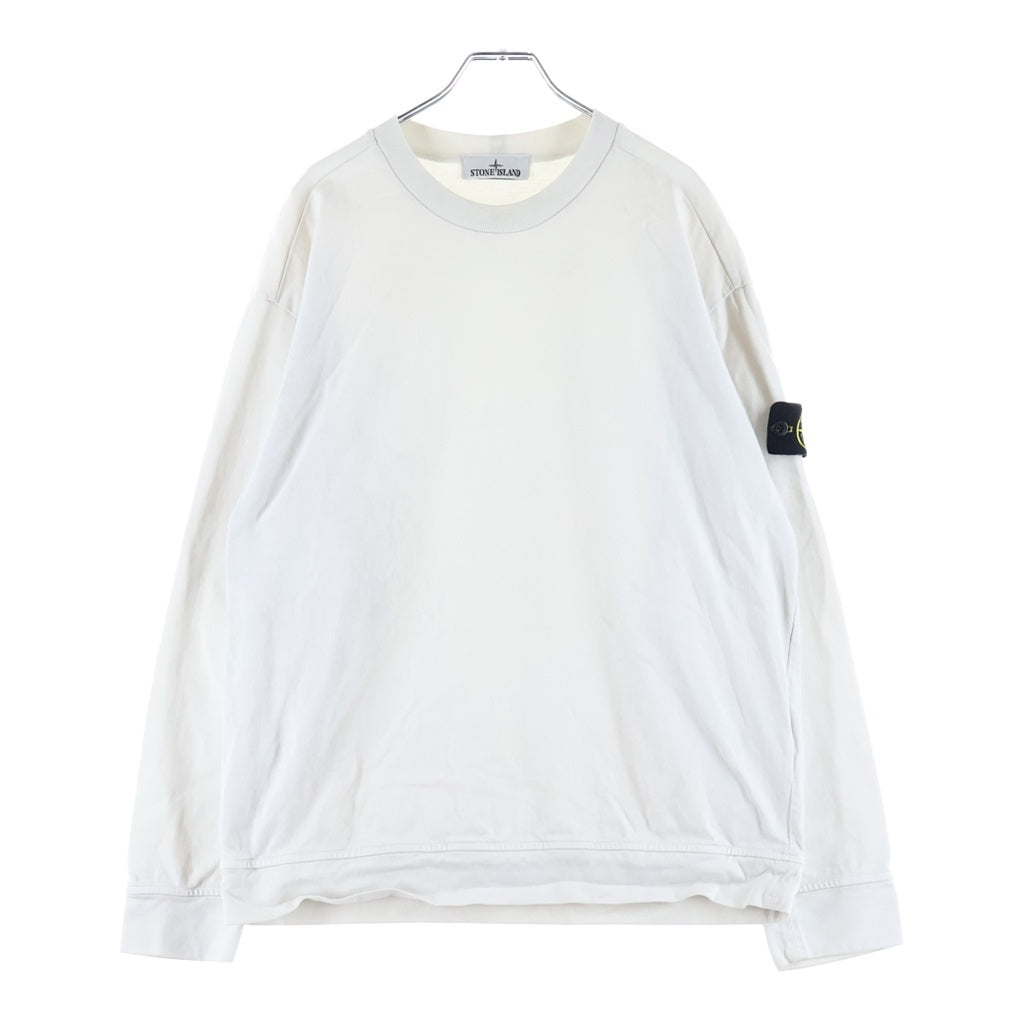 STONE ISLAND(ストーンアイランド) GARMENT DYED ガーメントダイ ワッペンロゴ付き クルーネック スウェットトレーナー ホワイト 791563750