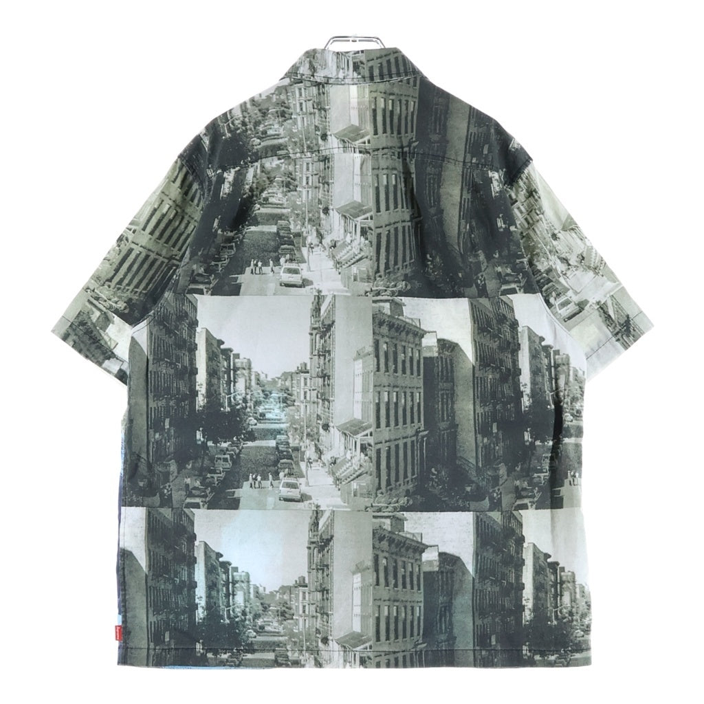 SUPREME(シュプリーム) Muhammad Ali Zip Up S/S Shirt モハメド・アリ ジップアップ 総柄半袖シャツ グレー/ネイビー