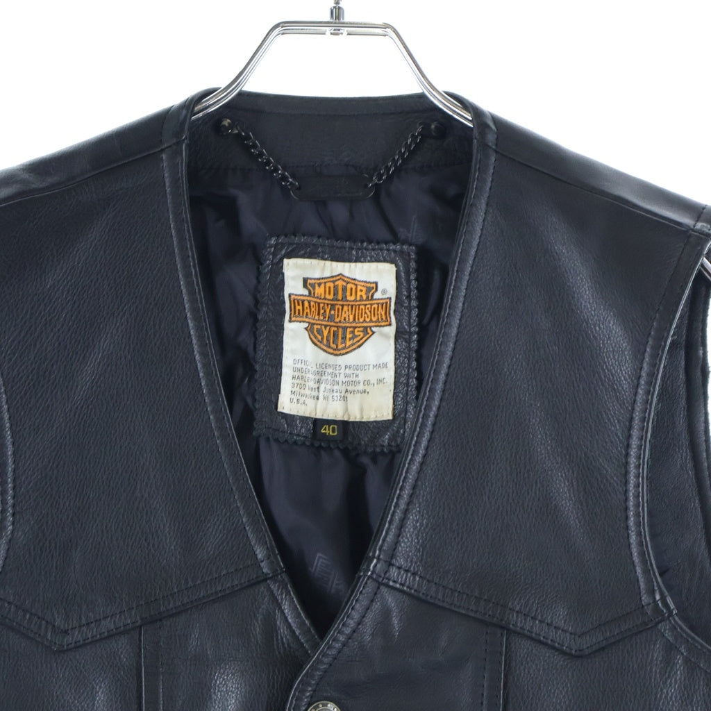 HARLEY DAVIDSON(ハーレーダビッドソン) レザーベスト ジレベスト ブラック