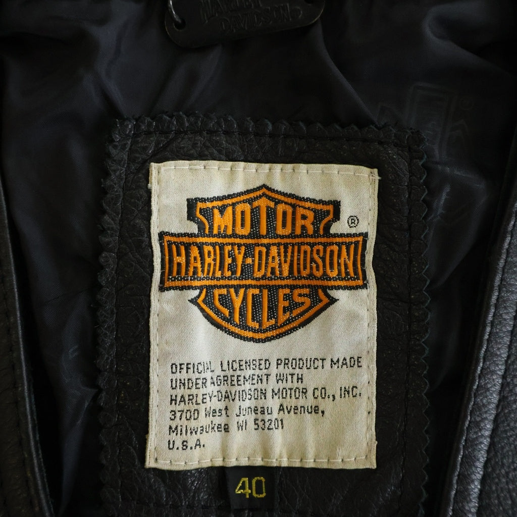 HARLEY DAVIDSON(ハーレーダビッドソン) レザーベスト ジレベスト ブラック