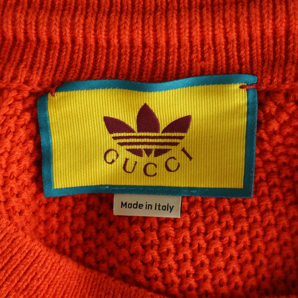 GUCCI(グッチ) 22SS ×ADIDAS アディダス ケーブルニットハーフパンツ レッド 693835 XKCDJ