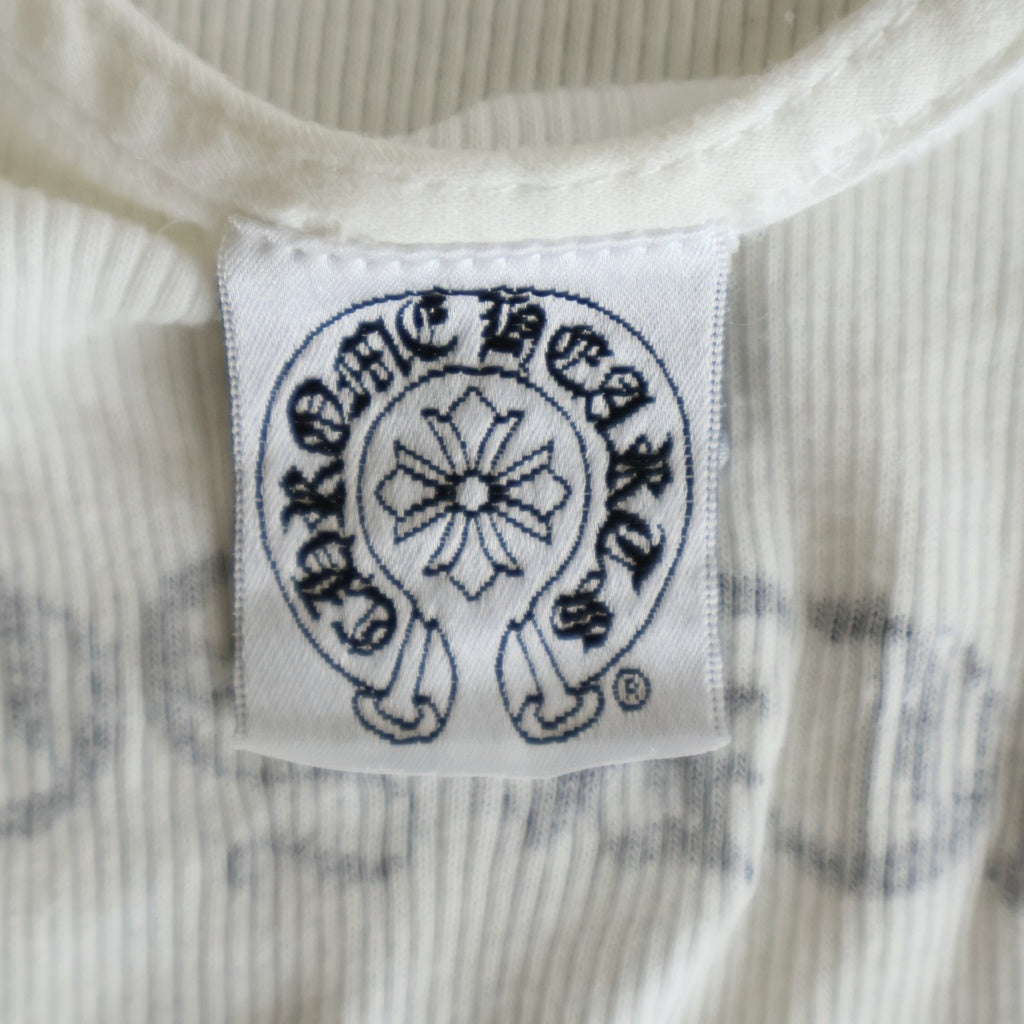 CHROME HEARTS(クロムハーツ) OLD VERTICAL LOGO BACK CROSS PRINT TANK TOP オールド ヴァーティカルロゴ バッククロスプリント タンクトップ ホワイト