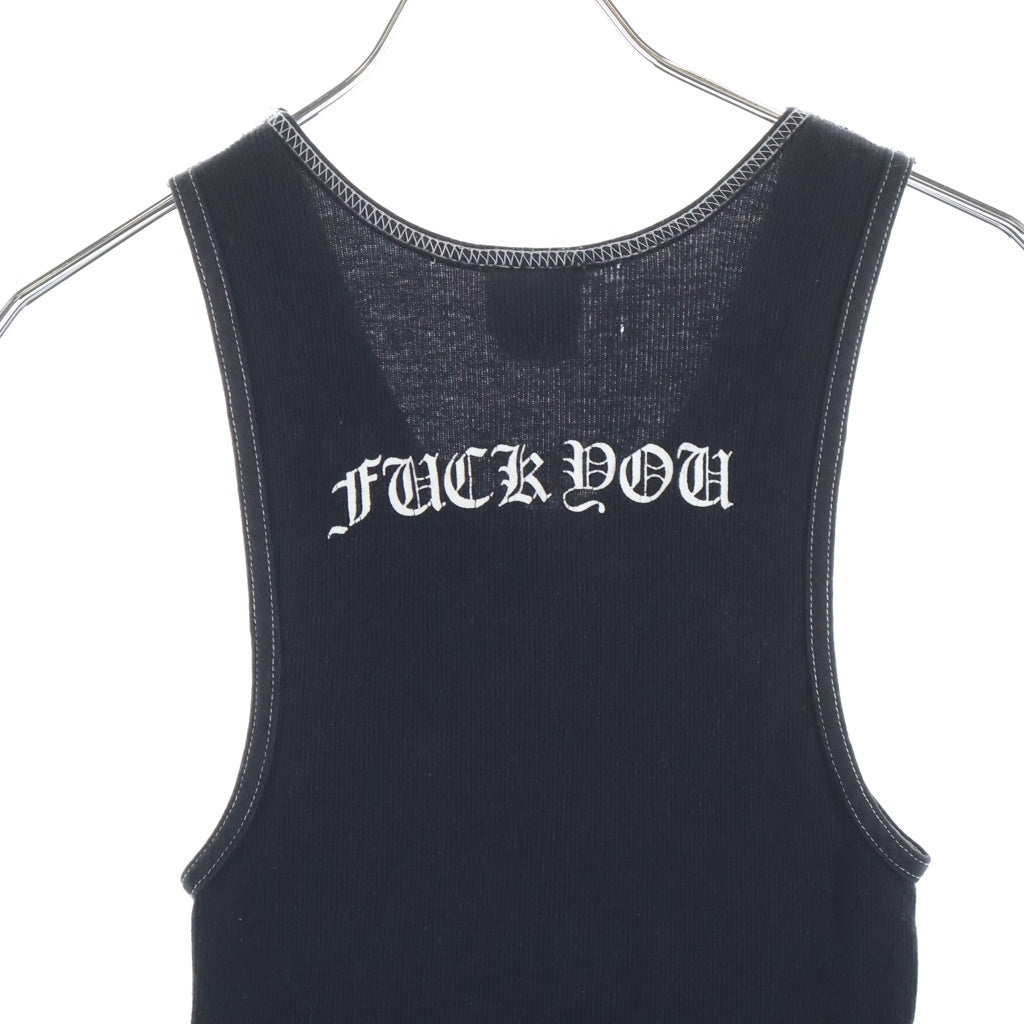 CHROME HEARTS(クロムハーツ) OLD T-BAR LOGO BACK FACKYOU PRONT TANK TOP オールド ティーバーロゴ バックファックユープリント タンクトップ ブラック