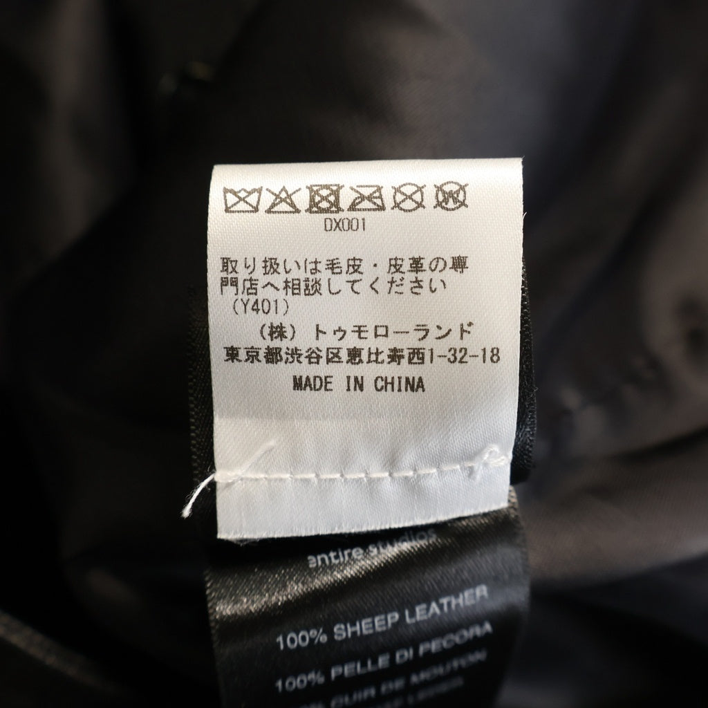 entire studios(エンタイア スタジオ) 25SS Legacy Leather Shirt レザーシャツ 比翼仕立てレザーシャツ ブラック ESU-S25-13008BL