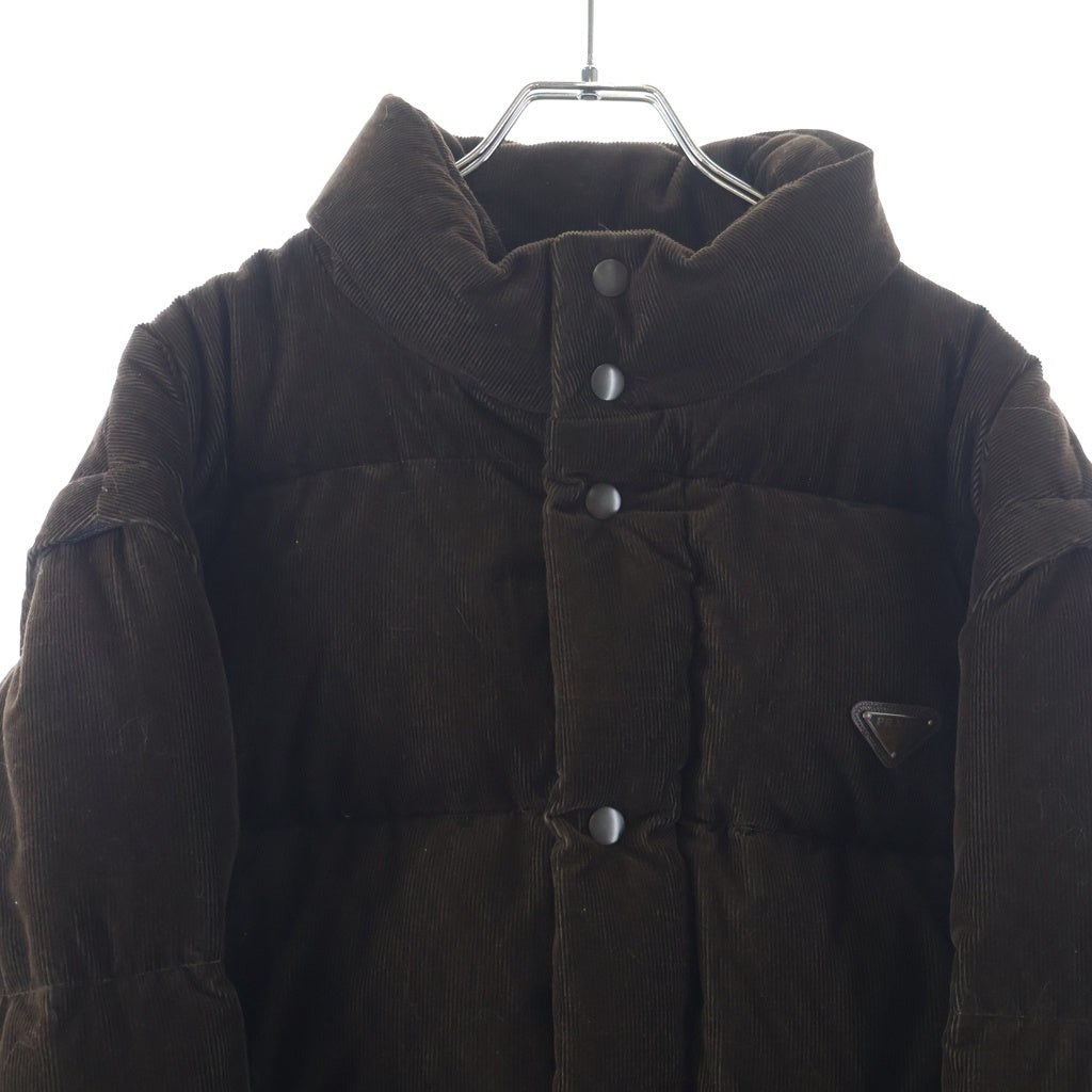 PRADA(プラダ) 25AW 2WAY ミディアムウェイト コーデュロイダウンジャケット ブラウン SGC946 S000 1JHC