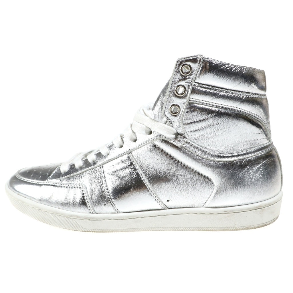 SAINT LAURENT PARIS(サンローランパリ) SL-10H レザーハイカットスニーカー シルバー 418026
