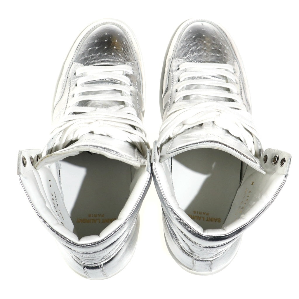 SAINT LAURENT PARIS(サンローランパリ) SL-10H レザーハイカットスニーカー シルバー 418026