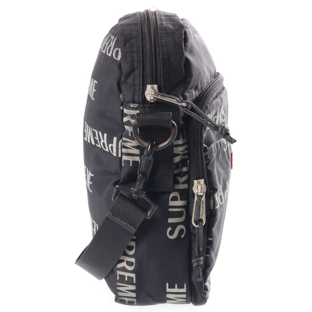SUPREME(シュプリーム) 3M Reflective Repeat Shoulder Bag リフレクターロゴ総柄 ショルダーバッグ ポーチバック ブラック レディース