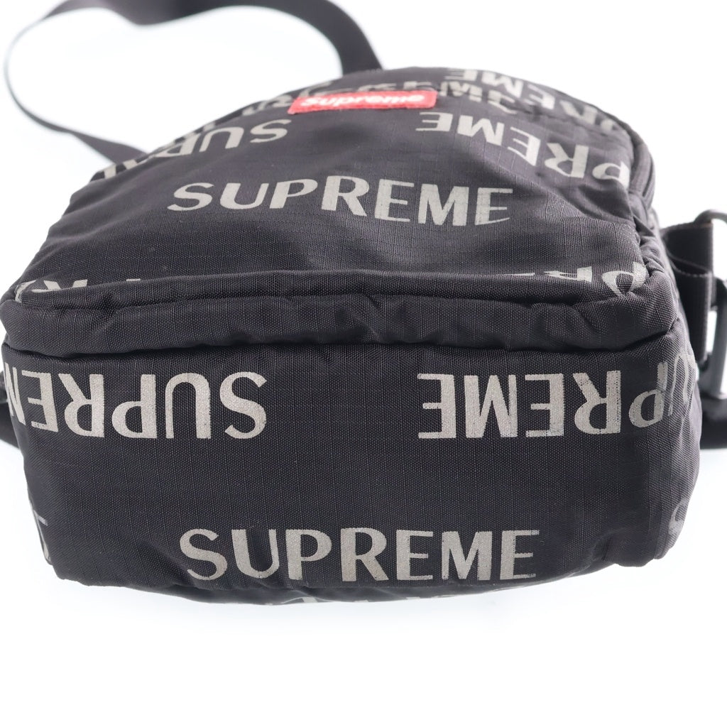 SUPREME(シュプリーム) 3M Reflective Repeat Shoulder Bag リフレクターロゴ総柄 ショルダーバッグ ポーチバック ブラック レディース